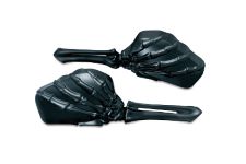 SKELETON HAND MIRRORS BLACK STEM & BLACK HEAD